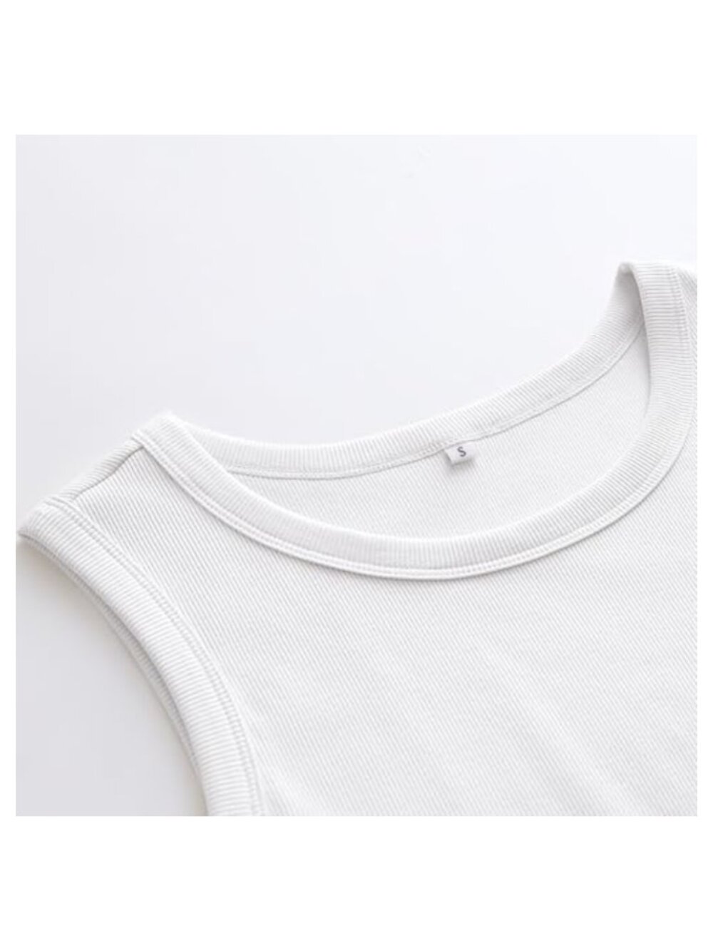 Sleeveless High Neck Ribbed Racerback Tank Top - Picture 2 of 6